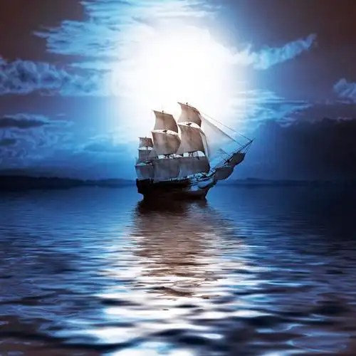 帆船对一个美丽的风景帆船