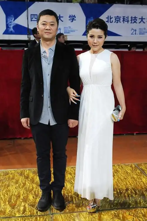 颜丙燕笑起来真甜穿黑色礼服裙美得高贵配银色手包更精致