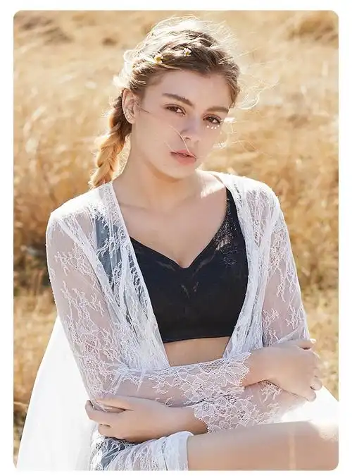 茜施尔薄款蕾丝网纱抹胸文胸大胸显小全罩杯收副乳防下垂内衣女性感