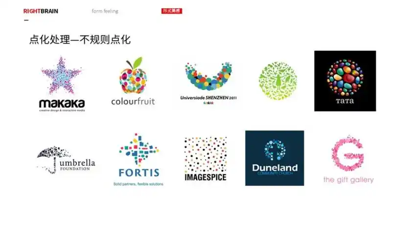 logo图形的造型手法-点形-不规则点化