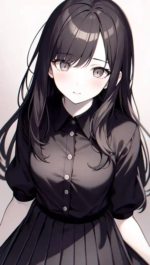 黑白小姐姐～#二次元 #动漫 #原创 #御姐 #手机墙纸 - 抖音