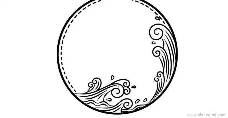 圆形图案纹理简笔画