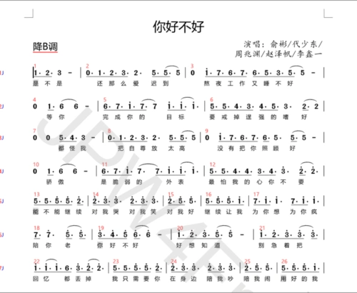 创造营你好不好简谱出炉了