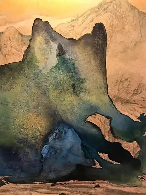 曹俊的当代重彩泼墨山水作品