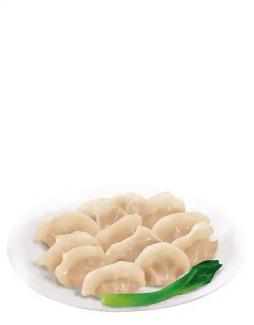 一盘冒着热气的饺子水饺png图片免抠素材