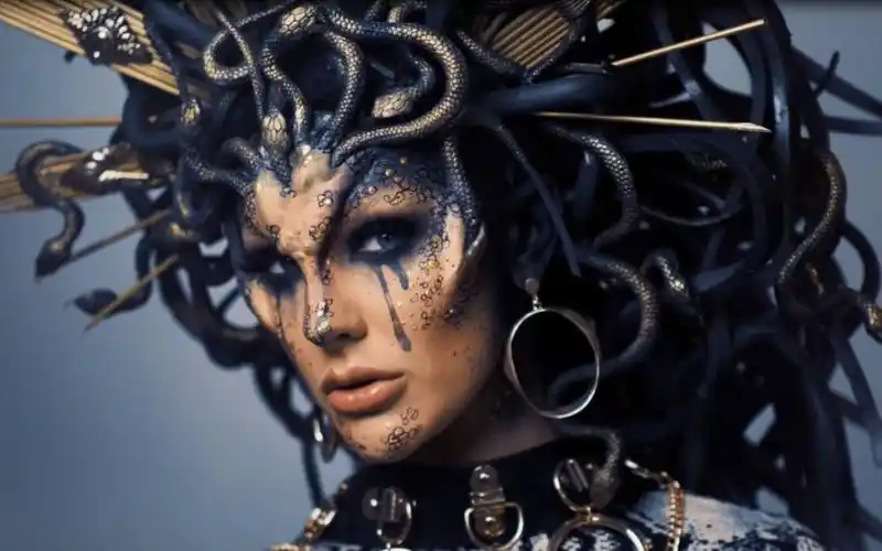 ellimacssfx特效化妆蛇发女妖美杜莎头饰与化妆教程