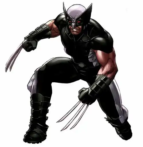 漫画中半跪在地上的x战警金刚狼png免抠图片素材