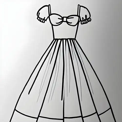 简笔画女生裙子