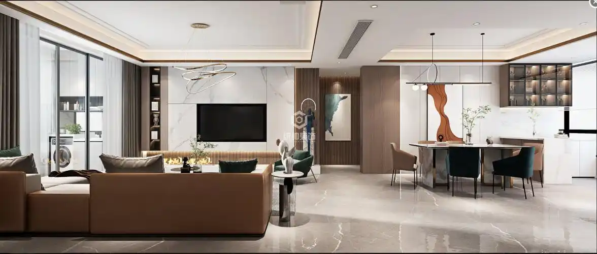 浦东新区连城新苑130平方轻奢风格3室2厅客厅装修效果图