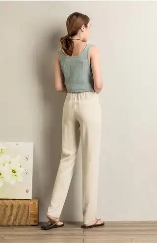 女装 女士休闲裤 > 施悦名 2020新款棉麻裤子女夏休闲哈伦裤宽松裤女