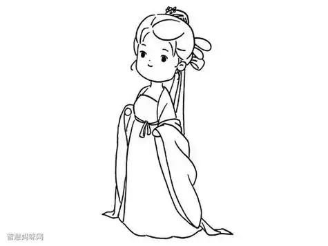 古装小女孩超可爱超漂亮简笔画