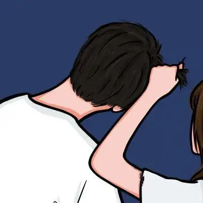 动漫情侣头像一男一女分开的两张可爱超梦幻情侣动漫真人头像图