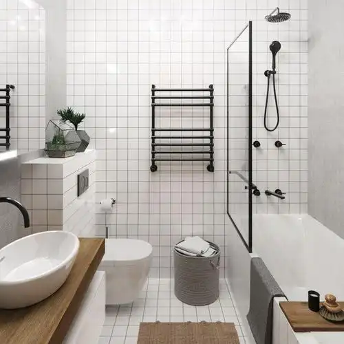 北欧风卫生间瓷砖墙砖厕所洗手间淋浴室格子小白砖厨房阳台墙面砖