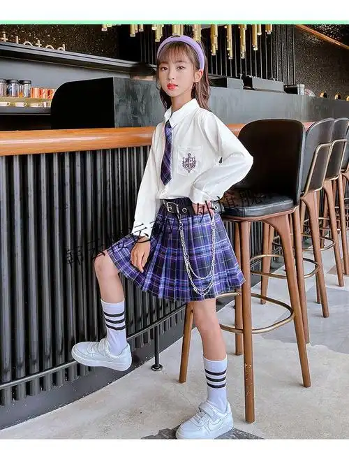 韩云樱儿童jk制服女童秋装套装裙新款潮jk制服小学生春秋西装三件套