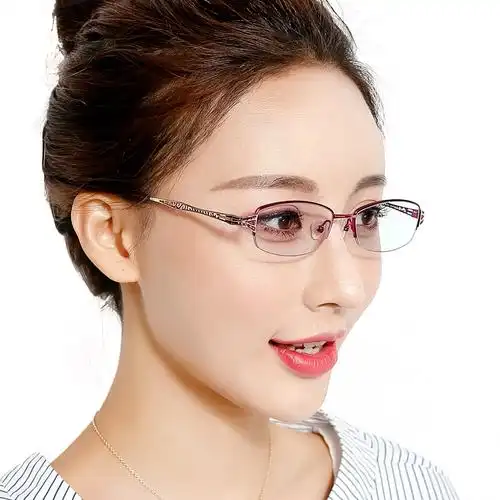包邮女士金属合金半框近视近视眼眼镜架精美镂空眼镜架