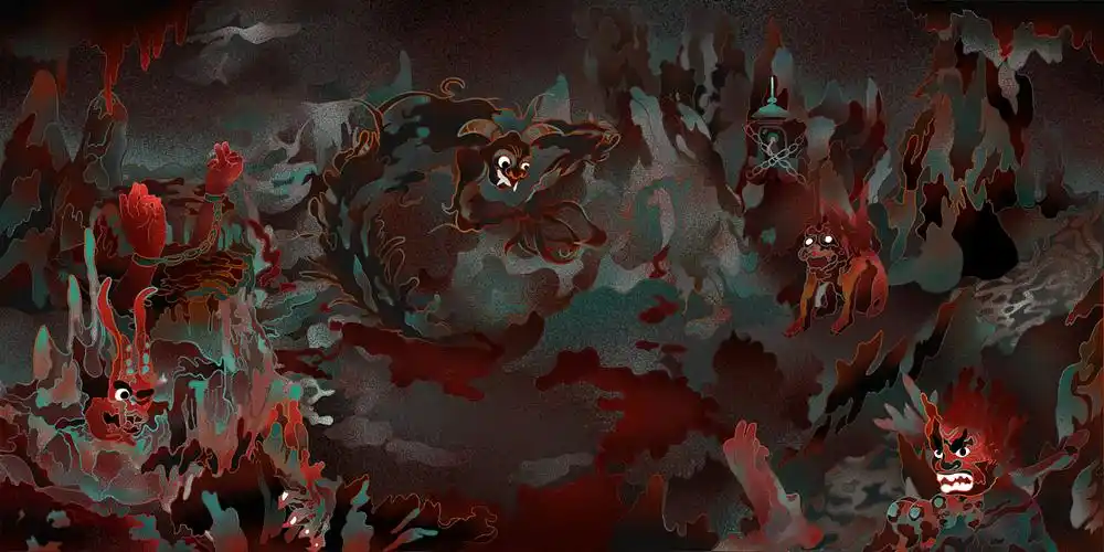 "地狱"|插画|艺术插画|夜猫九_原创作品-站酷zcool