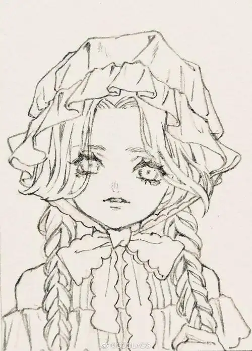 神仙画师微博转载二次元人物黑白动漫素材插画绘画线稿手绘女生男生