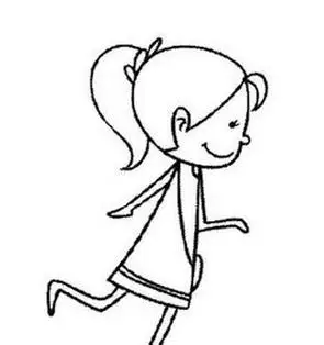 女孩侧面简笔画图片