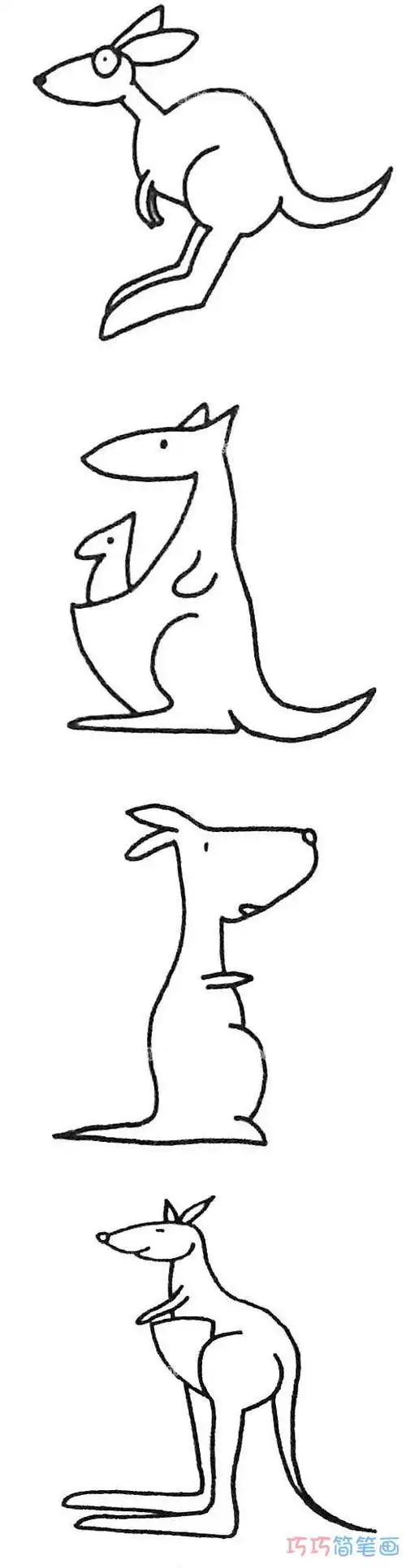 草原野生动物简笔画