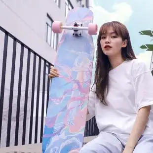 滑板女生初学者长板滑板女古风滑板专业板喵猫板公路滑板长板刷街