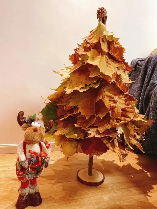 树叶diy圣诞树