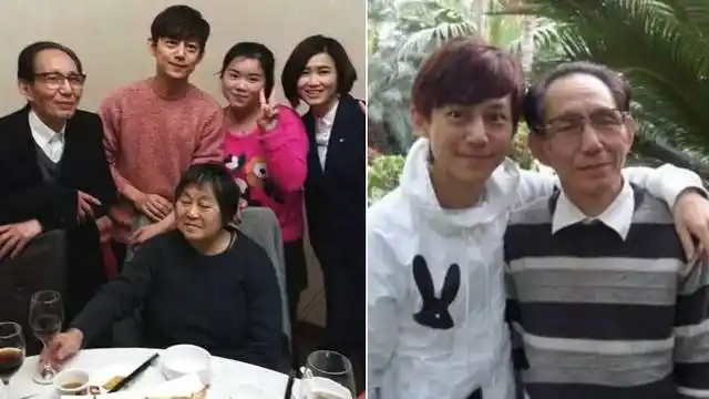 何炅一家四口合照曝光,一家人的复制粘贴