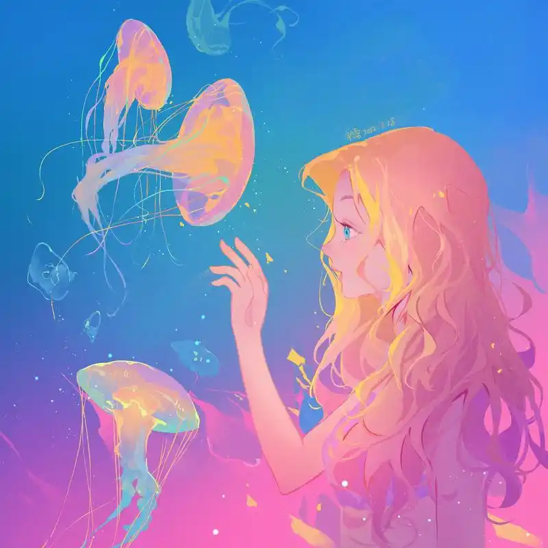 最近画的几张蓝紫调～#画画 #板绘 #插画 #色彩练习  - 抖音