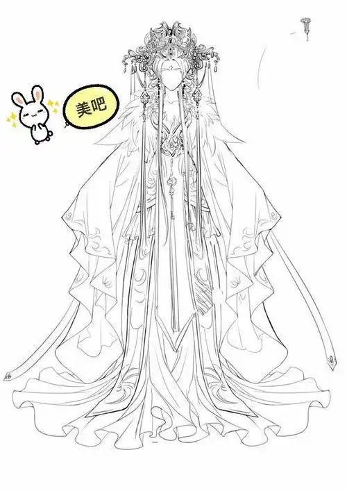 古代简笔画的裙子