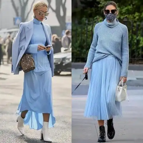 春夏最好用的冰河蓝简单搭配基础款就可以清新优雅又显白