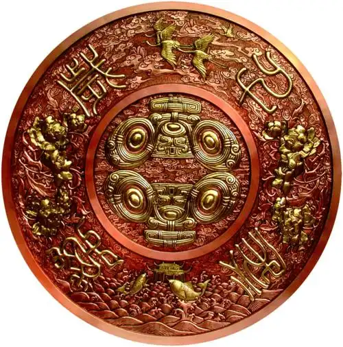 良渚玉器上雕刻的人兽结合的"神徽"纹样,其表现出强烈而统一的文化