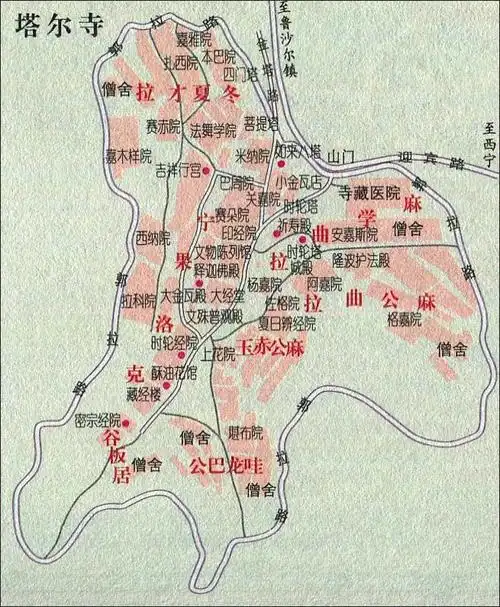 塔尔寺景点导游图_青海旅游地图库_地图窝