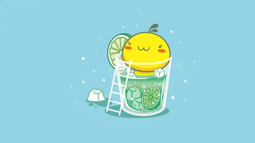 油爆叽丁清凉夏日可爱卡通高清桌面壁纸-卡通动漫-手机壁纸下载-美桌