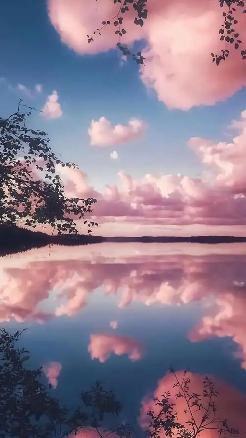 仙气十足的粉色云朵,风景-手机壁纸