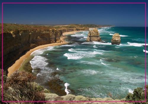 旅游纪念澳大利亚墨尔本石灰岩悬崖十二门徒石旅游纪念品磁贴5481