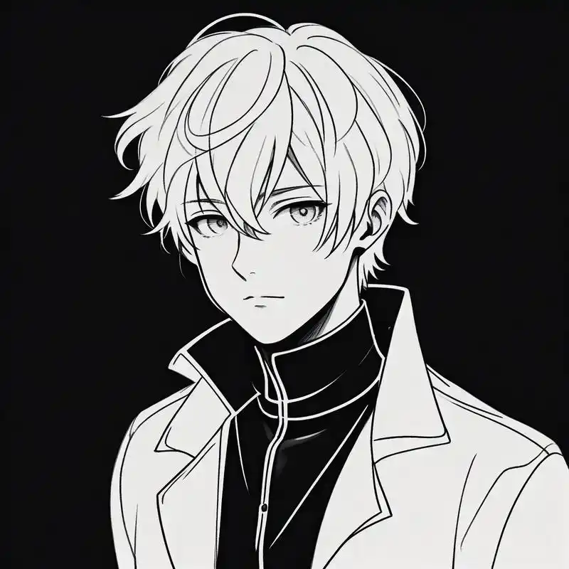 黑白素描男生头像99太帅了 黑白素描的男生头像,帅气又神秘,线条感