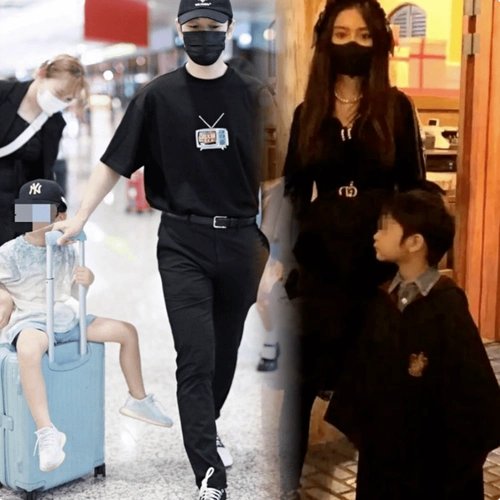 baby带儿子逛海洋乐园小海绵长高不少正面照意外被曝光清秀帅气