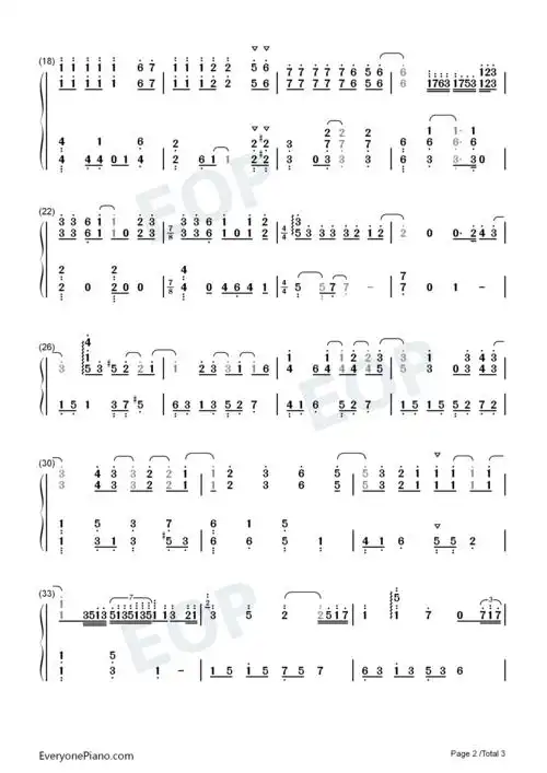 告白气球意大利钢琴师改编版双手简谱预览2