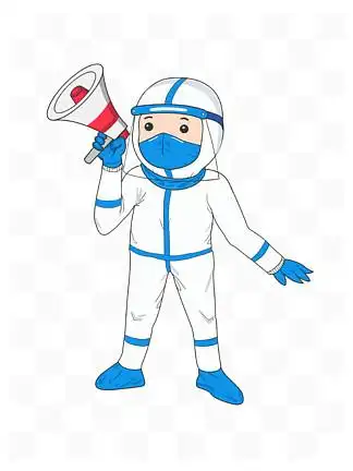 防疫抗疫小清新3051068卡通手绘戴口罩的医生抗疫必胜免抠元素4681