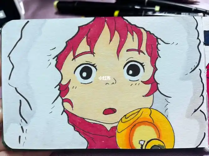 世界晚安03#马克笔  #马克笔手绘  #宫崎骏  #波妞