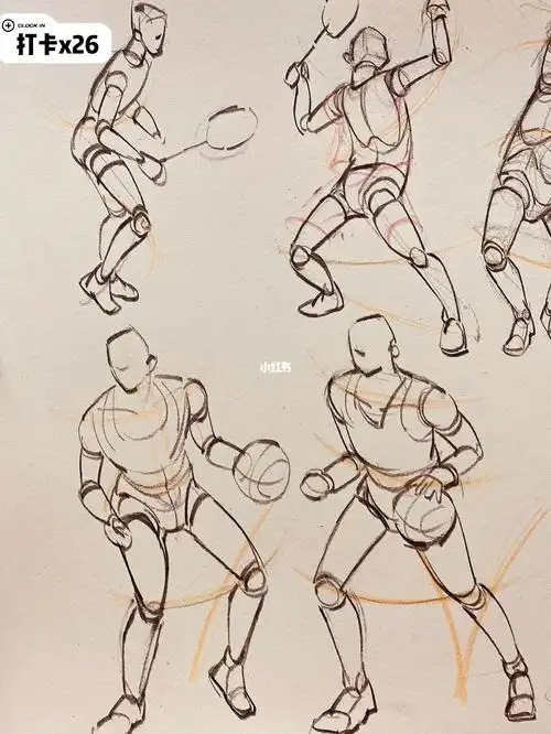速写骨骼运动动态