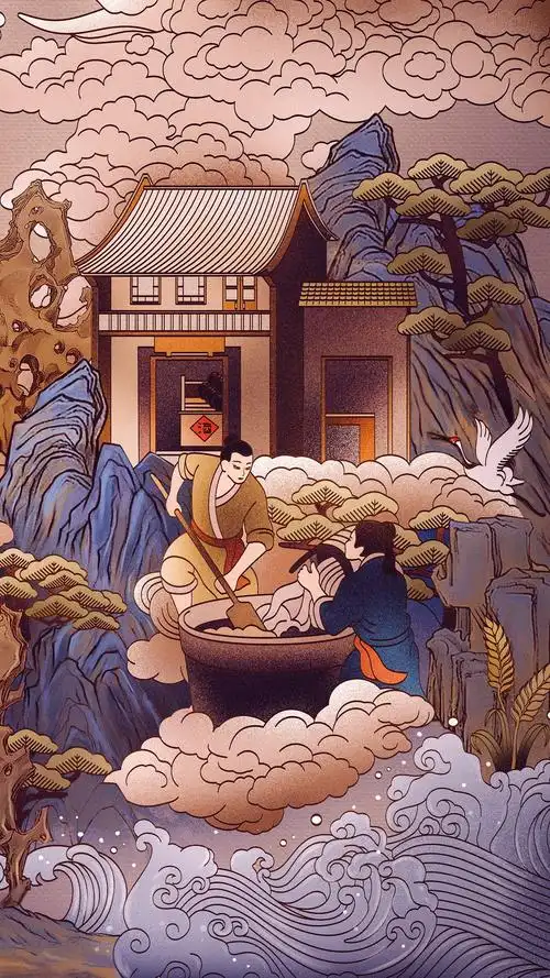 酿酒图|插画|商业插画|dy绿豆糕 - 原创作品 - 站酷 (zcool)