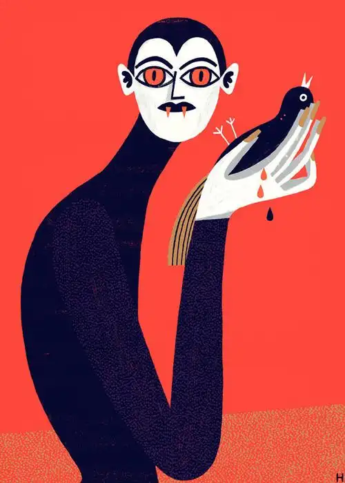 插画#喜欢插画师 gosia herba 夸张有趣的风格,偏几何感的设计,热人