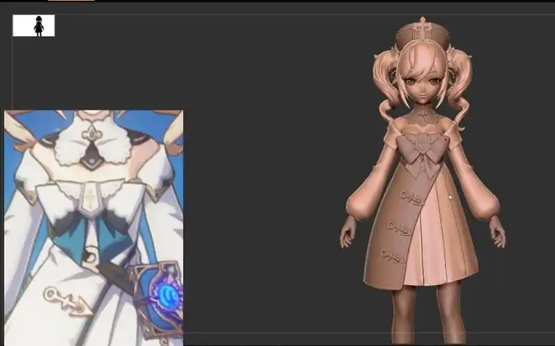 原神:芭芭拉女神,zbrush次世代人物建模,冲鸭!