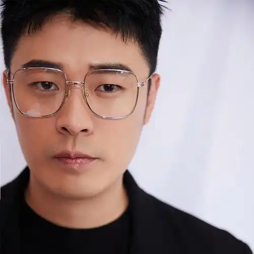 陈赫同眼镜男防蓝光光辐射金属平光镜大框显斯文定制成品光学镜