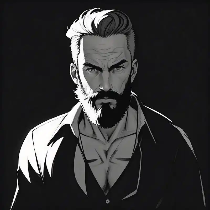 黑白素描大叔头像,沉稳又帅气97 超有格调的一组黑白素描大叔头像