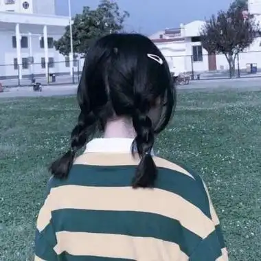 双马尾软妹背影女头女生头像图片