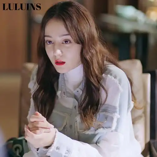 luluins幸福触手可及周放迪丽热巴明星同款衣服拼色时尚套装