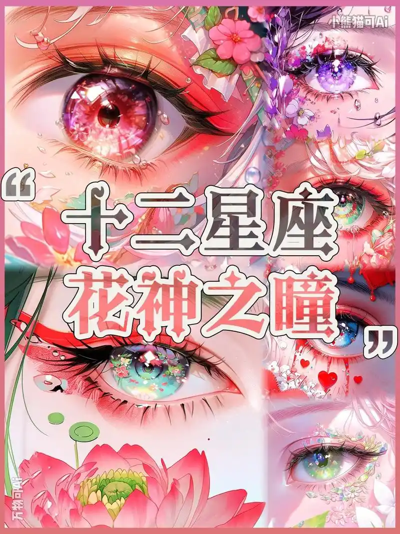 十二星座94绝美花神之瞳.白羊座花神之瞳:玫瑰花瞳,点燃热情 - 抖音