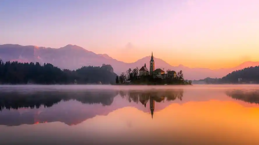 斯洛文尼亚日出风光高清桌面壁纸_风景壁纸_壁纸下载_美桌网