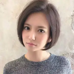 时尚偏分假发女短发波波头中分真人发丝假发套全头套式锁骨中长发